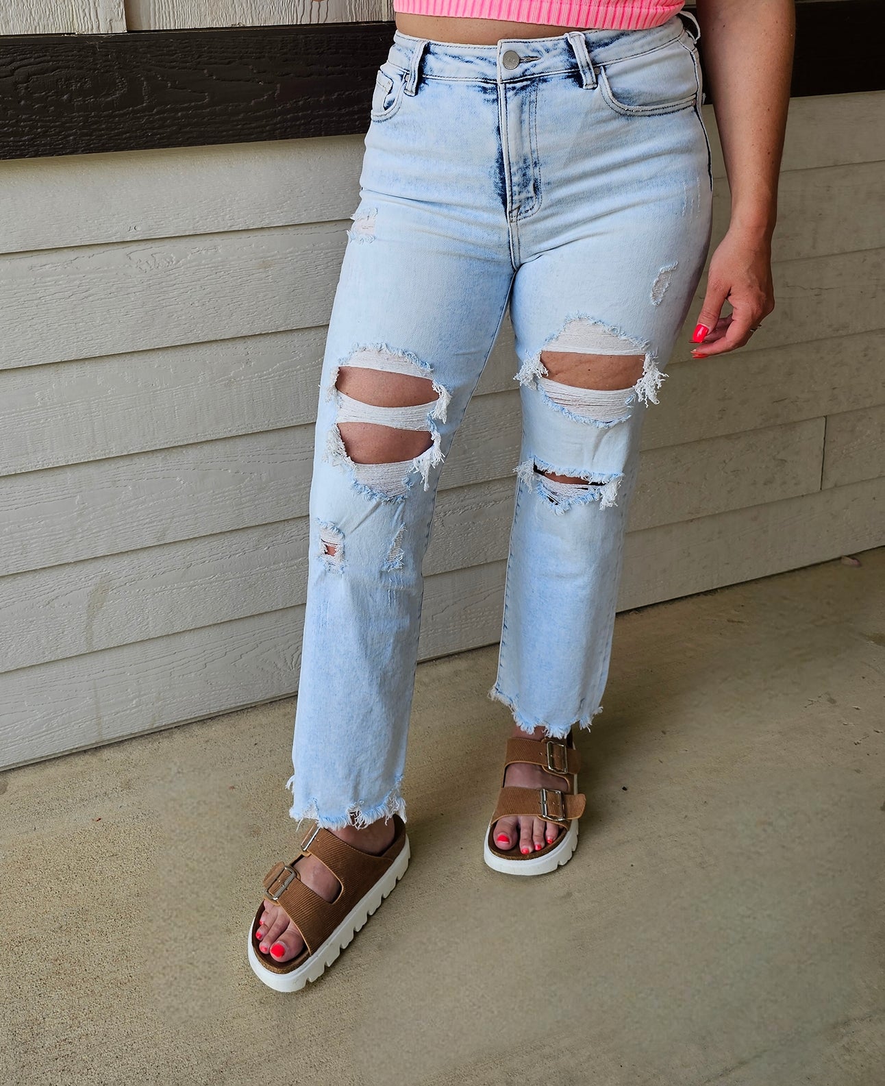 Trisha High Rise Crop Straight Jeans