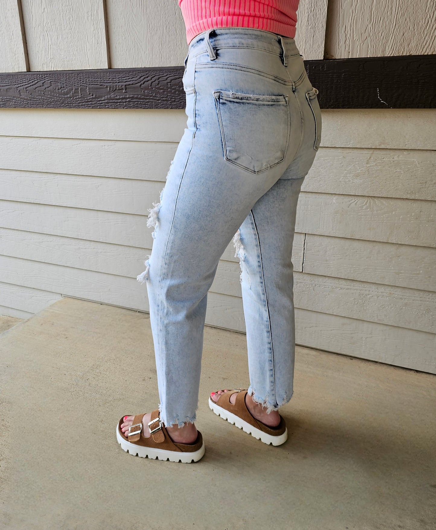 Trisha High Rise Crop Straight Jeans